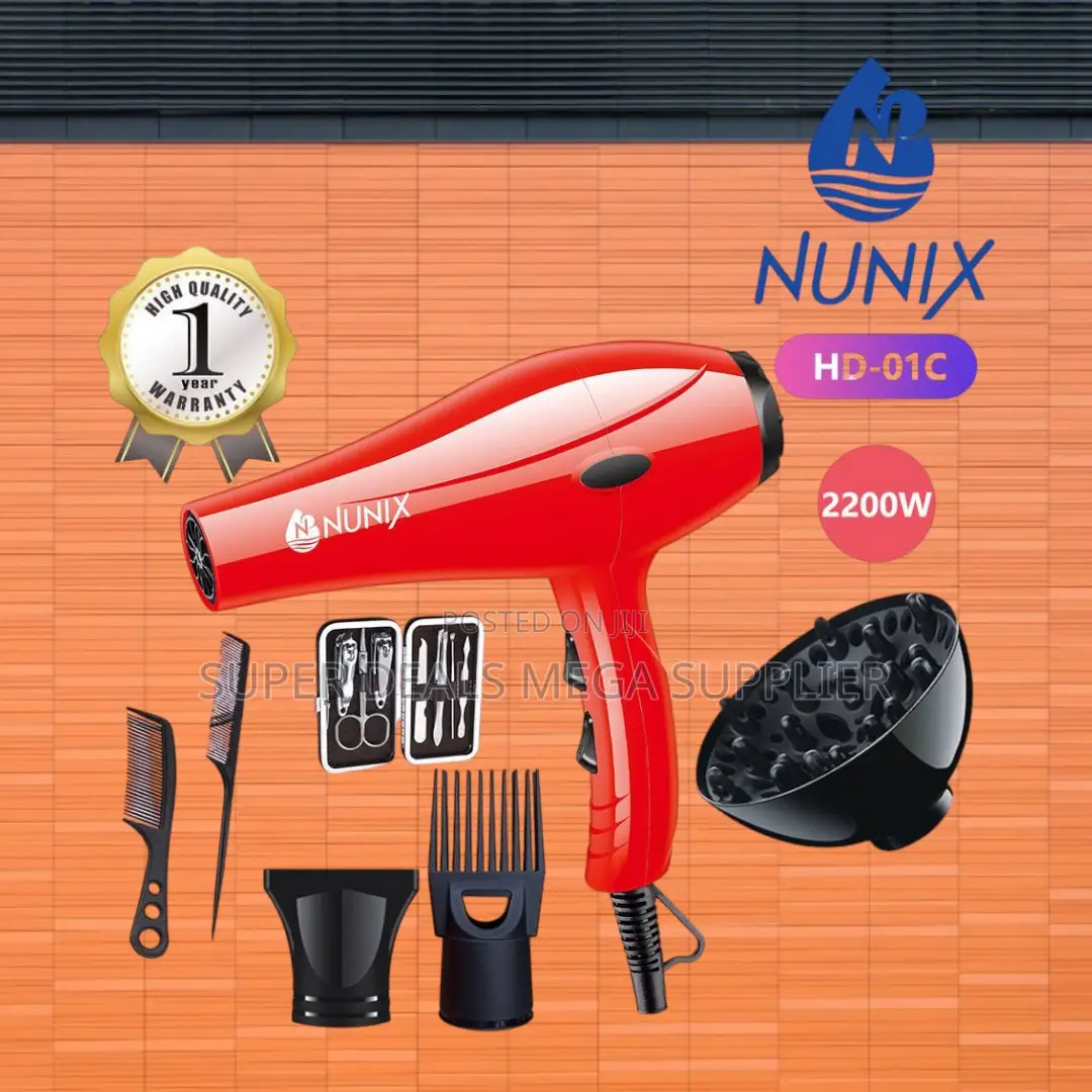 Dry Hair Faster With Nunix Hd-01c Red Blow Dryer– Stylish Design