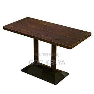 Home Dining Table; Marble and Wood Dining Table With Sturdy Base