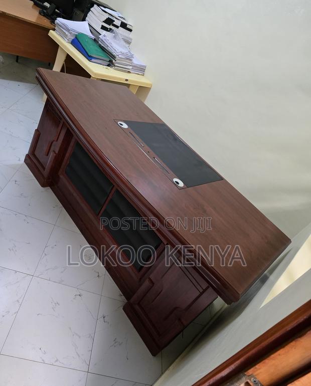 Office Desk : 1800mm Mahogany Office Desk With Extension - thumbnail 3