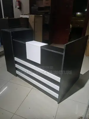 Black White Elegance for First Impressions Reception Desk