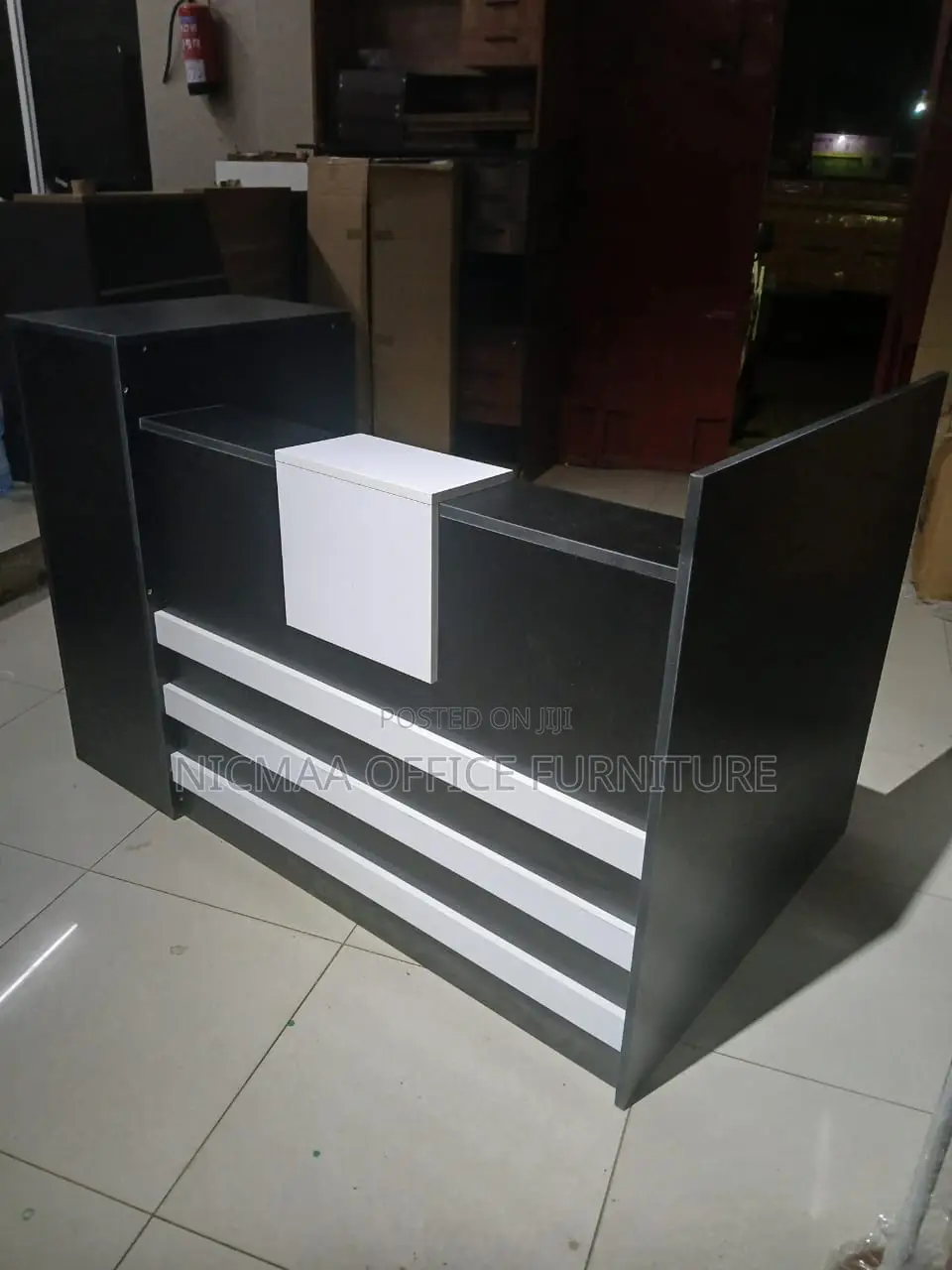 Black White Elegance for First Impressions Reception Desk