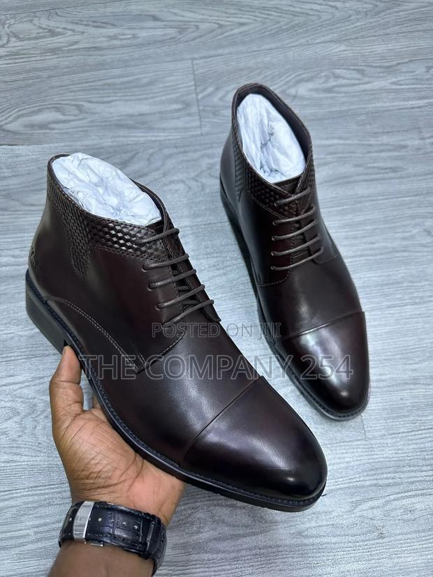Quality Leather Men Laced Casual Chelsea Clarks Boots - thumbnail 6
