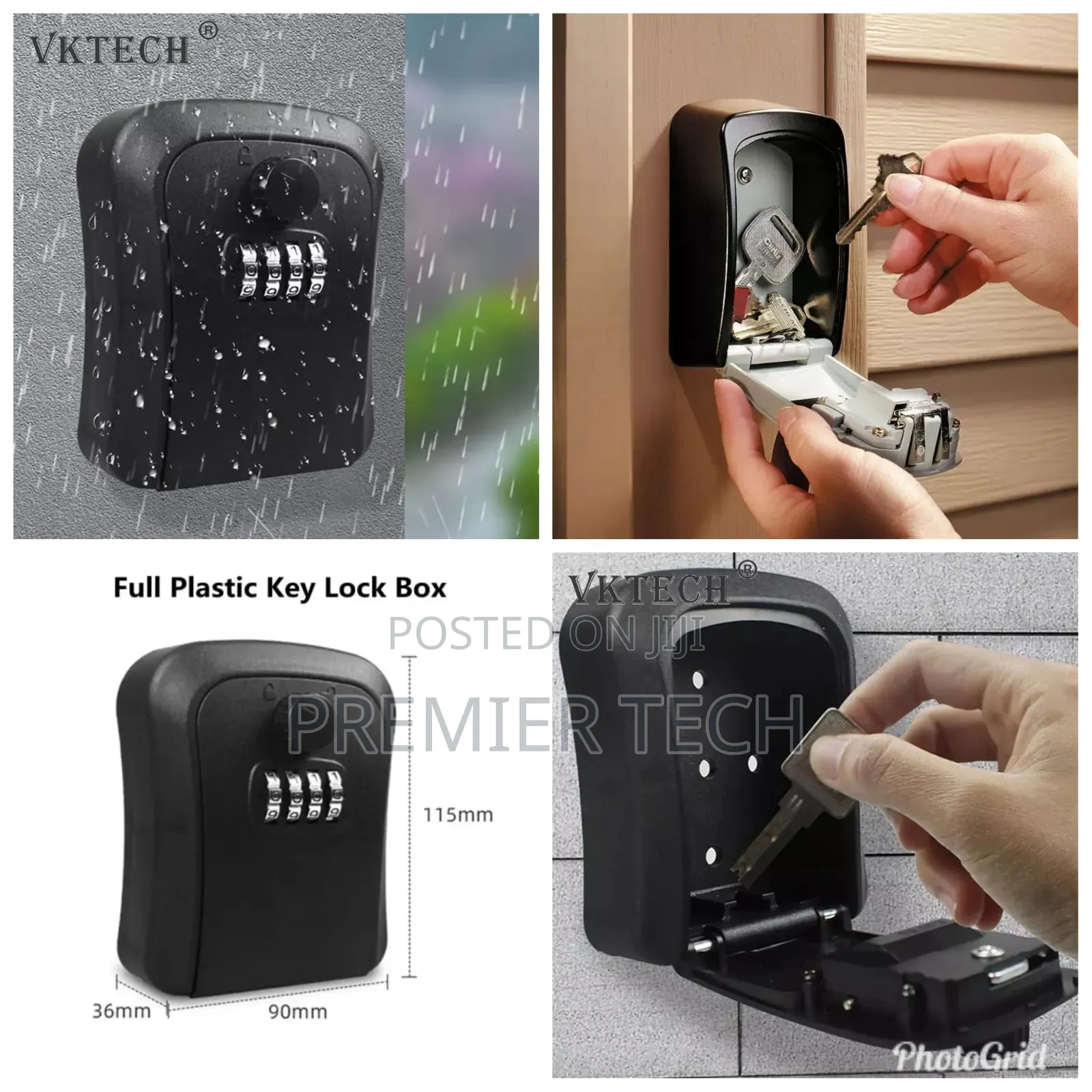 *Weatherproof Wall-Mounted Key Safe Password Key Box