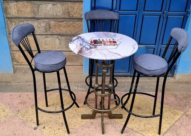 Gray Bar Set Chairs and a Table - main view