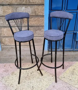 Kitchen Counter or Bar High Stools With Cushioned Backrest.