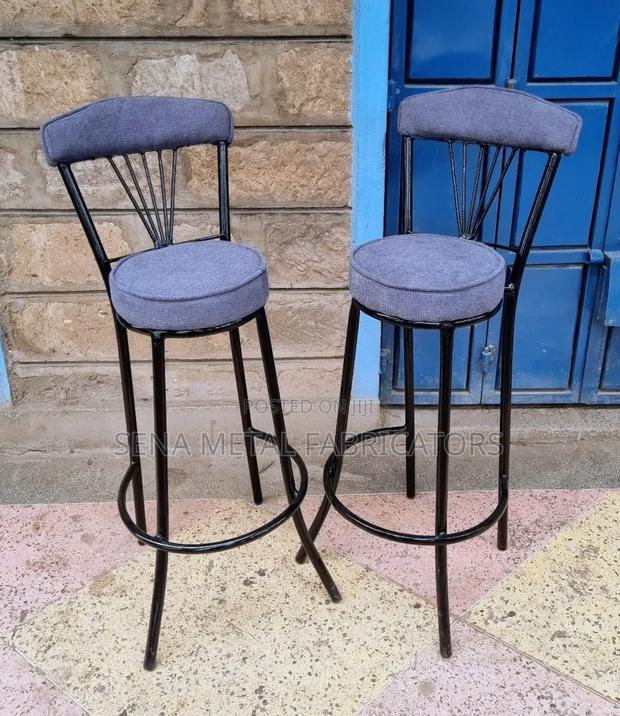 Kitchen Counter or Bar High Stools With Cushioned Backrest. - thumbnail 2