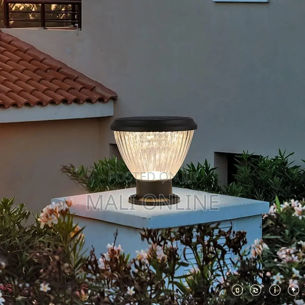 Led Outdoor Post Light Solar Pillar Gate Lamp Waterproof Garden Lanten