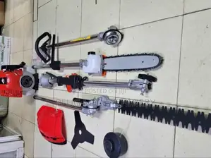 Brush Cutter With Hedge Trimmer and Chain Saw