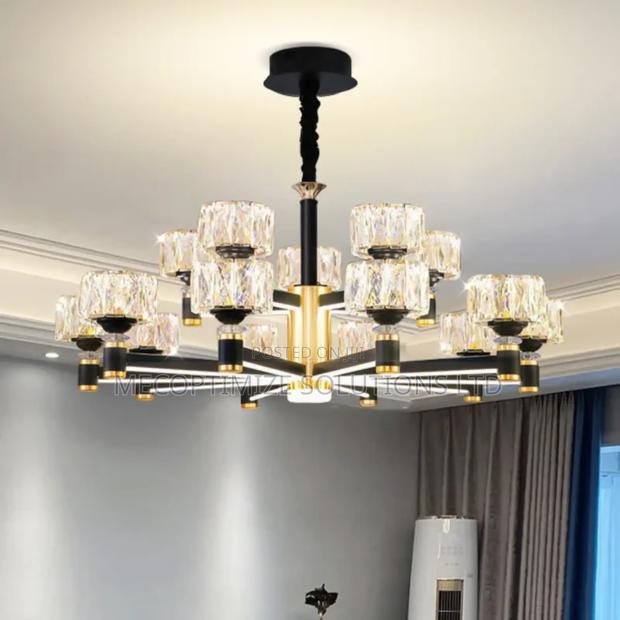 12 Heads Modern Luxury Iron Crystal Cup-Shaped Large Chandelier
