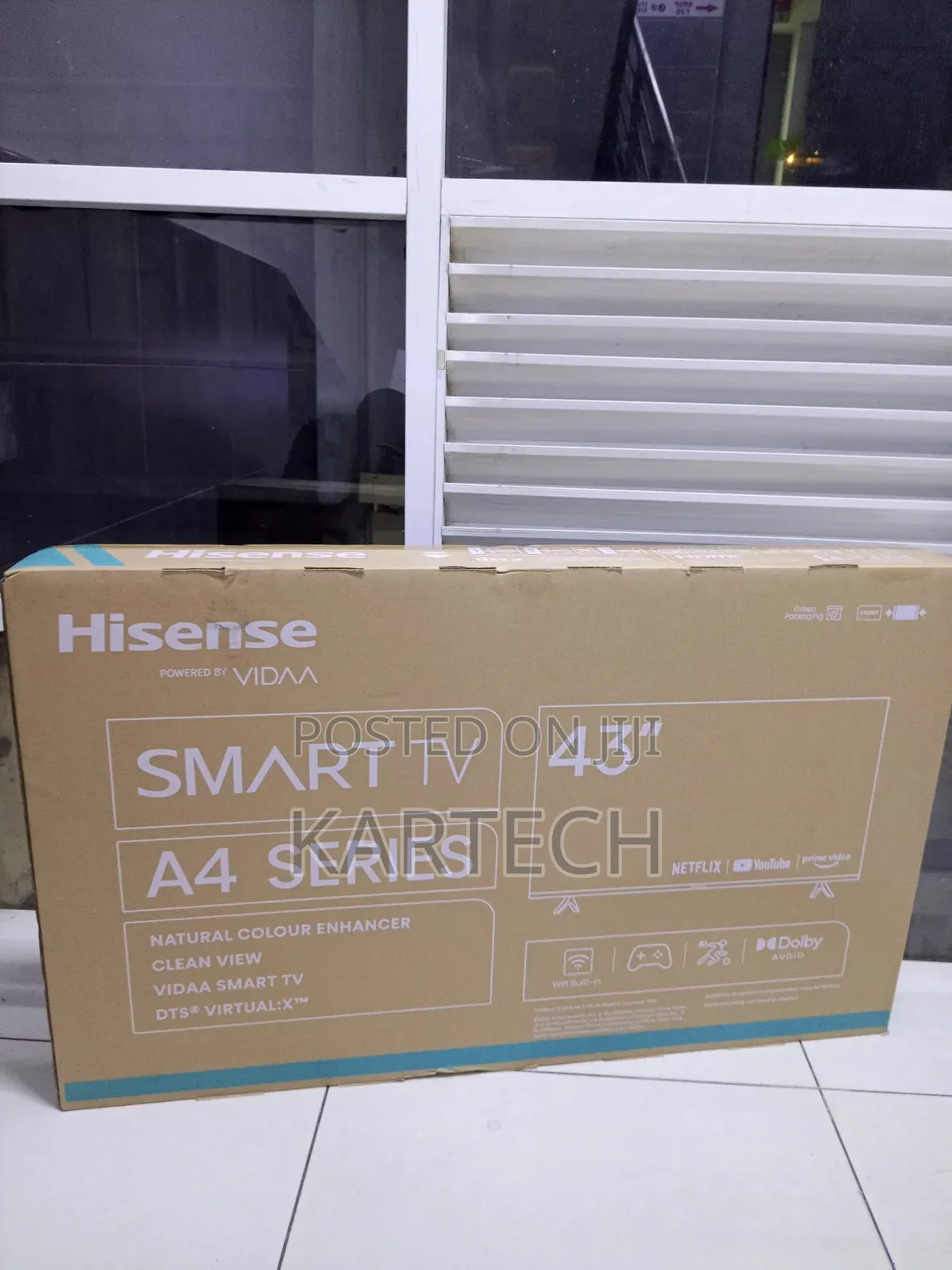 Hisense 43′′ Smart Frameless Tv (43a4k) Led Fhd, Vidaa
 Bluetooth