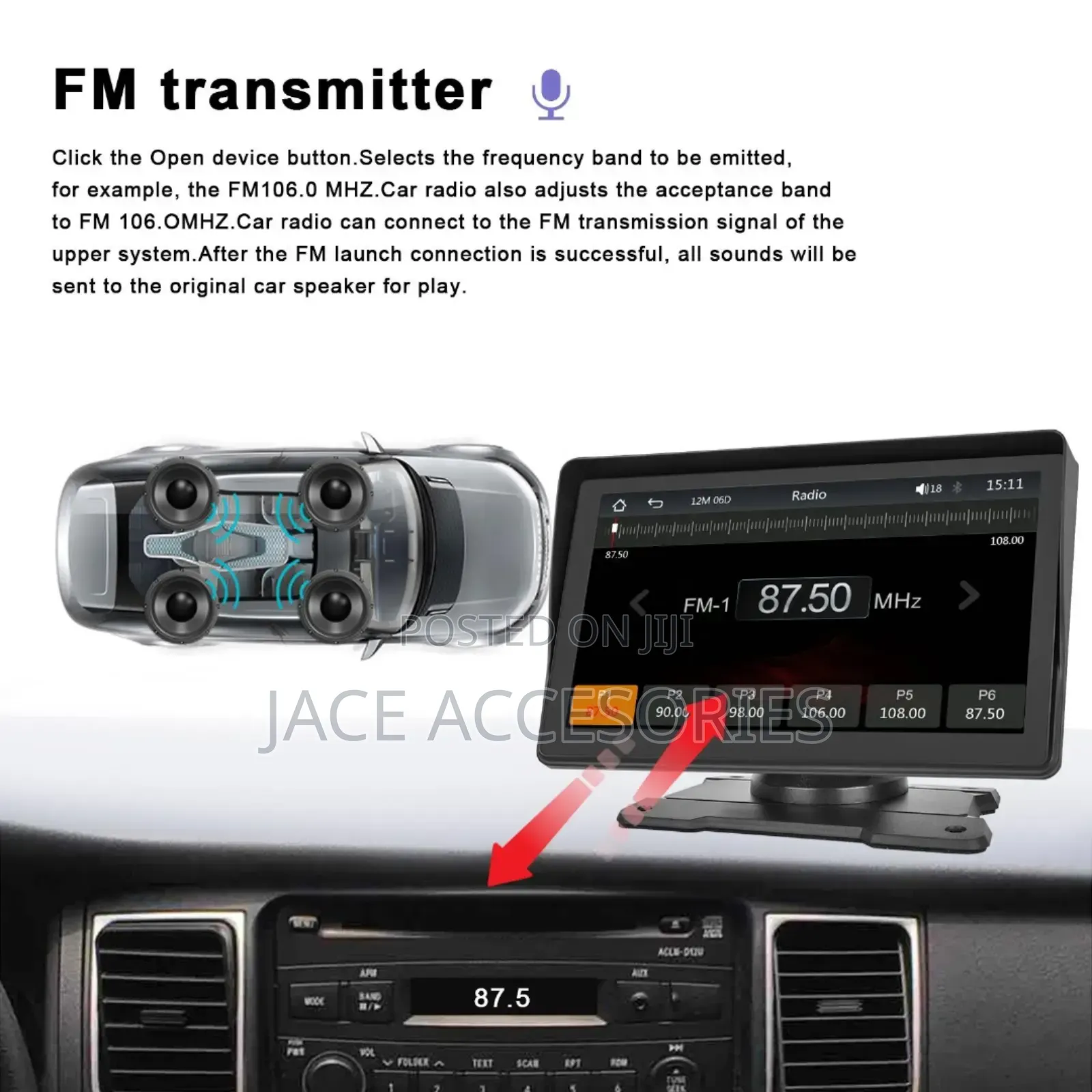 Car 7 Inch Touchscreen Portable Car Mp5 Player (Fm,Carplay)