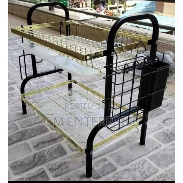 2 Tier Black/Gold Dishrack