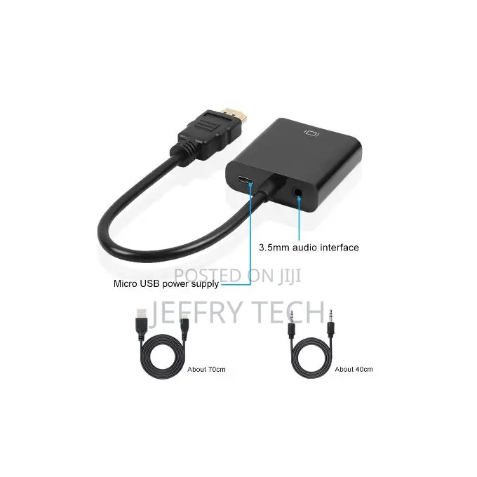 Hdmi to Vga Adapter With Power and Audio Port