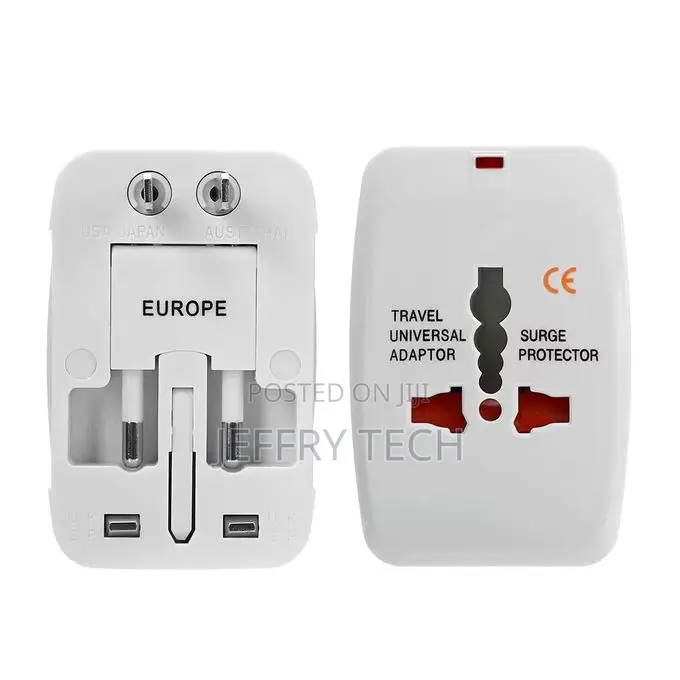Universal Travel Power Adaptor Plug With 2 Usb Ports