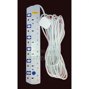 JSB 6-Way Socket Power Extension Cable 5m/10m White