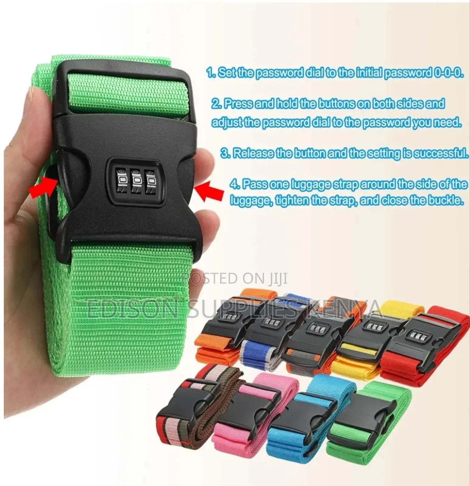Suitcase Straps Luggage Straps 2m Combination Lock Travel Bag Strap