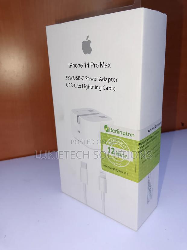 iPhone 14 Pro Max Quality Fast Charging Adapter 25watts With 1 Cable - main view