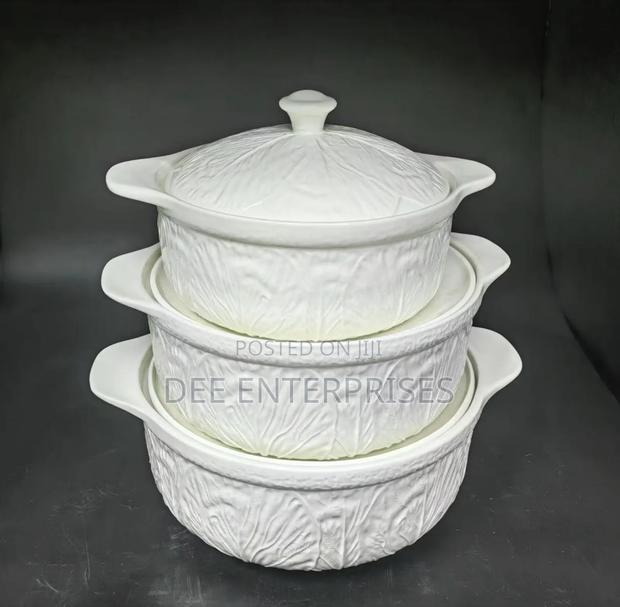 3pcs Set Eceramic Casserole Serving Dish With Cover