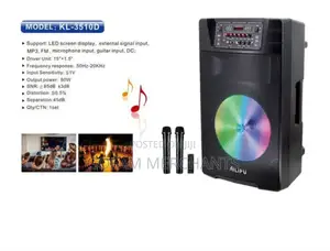 15-Inch Rechargeable Speaker With Led Display Wireless Microphones