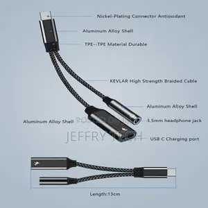 Type -C Audio Adapter to 3.5mm Plus Type C Pd