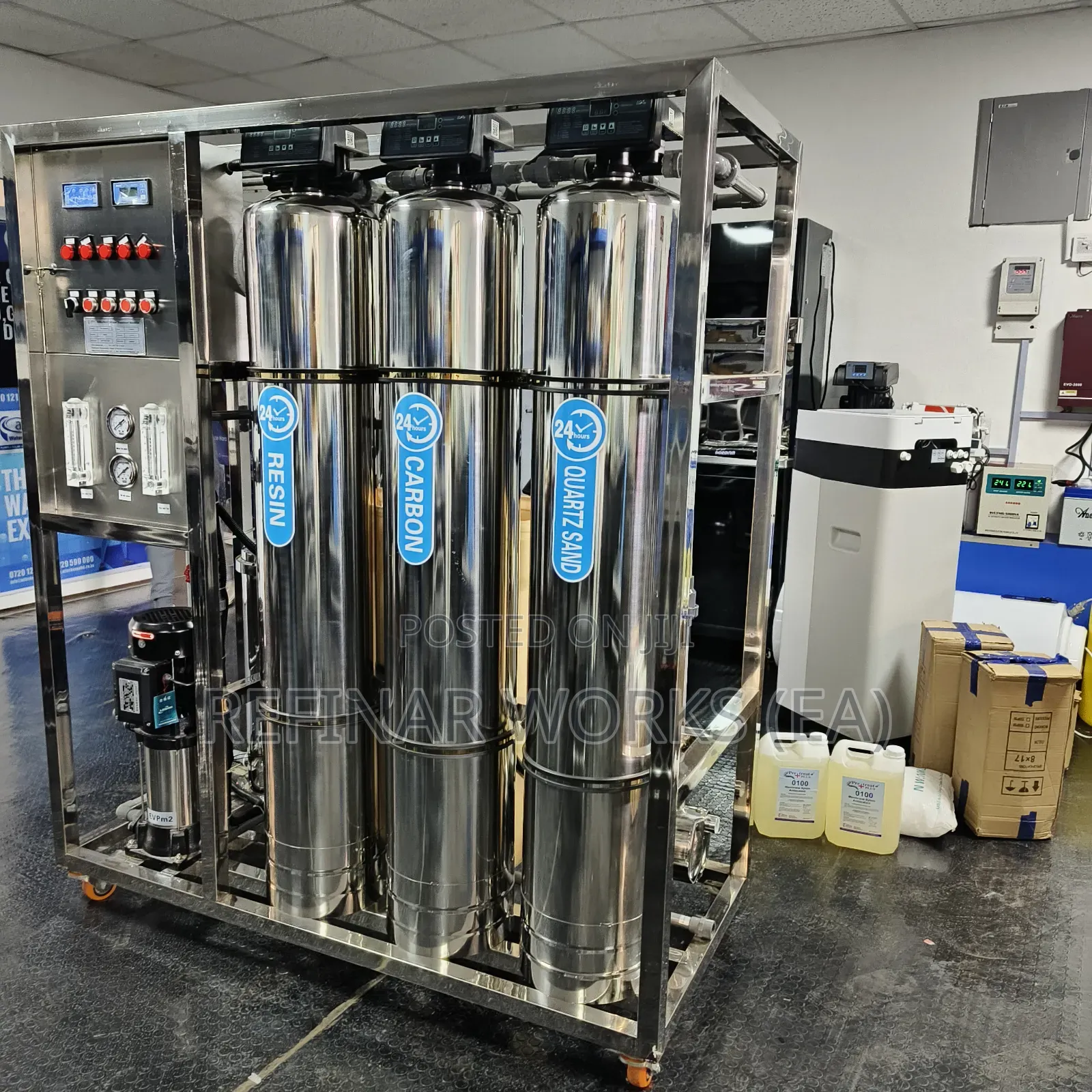 Compact Stainless Steel Water Purifier – 1000lph Commercial Plant
