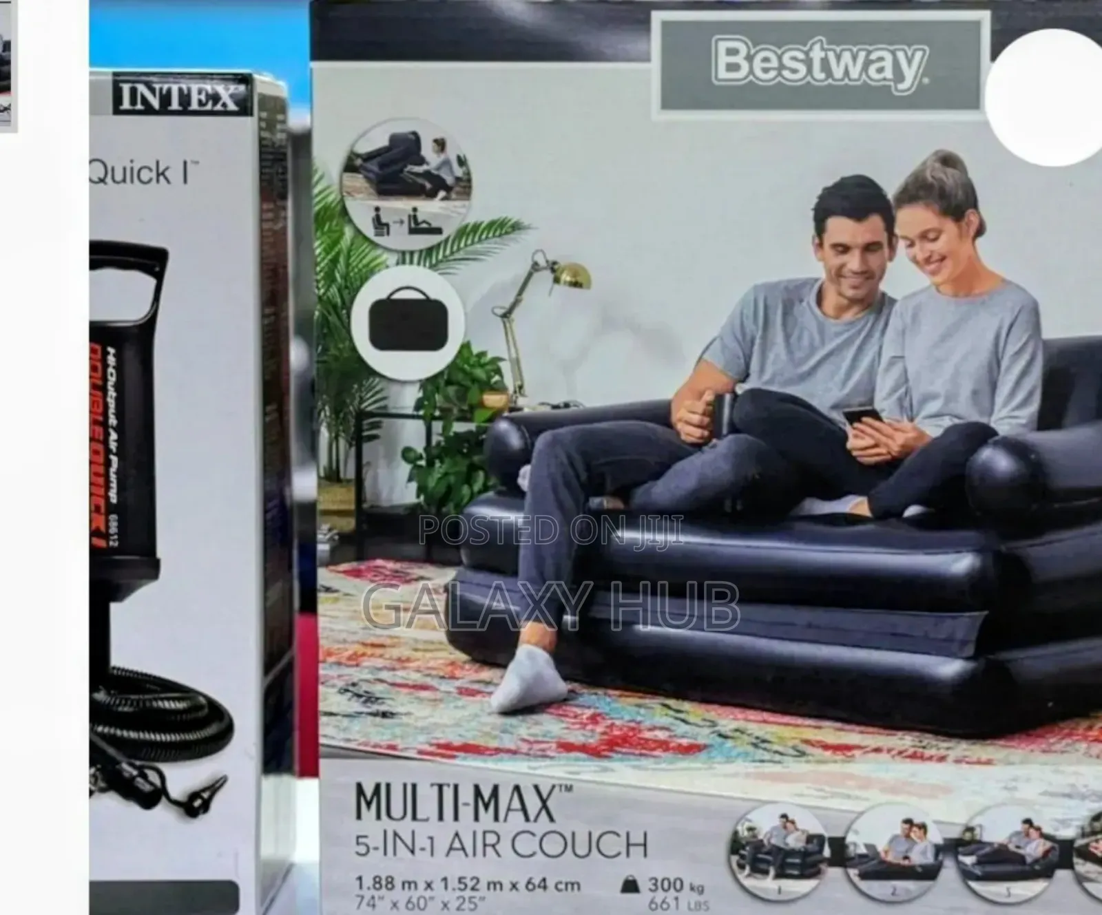 *Inflatable Sofa Bed With Manual Pump