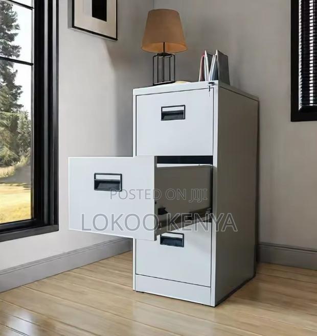 Office Cabinet : White Office Storage Unit With 3 Drawers