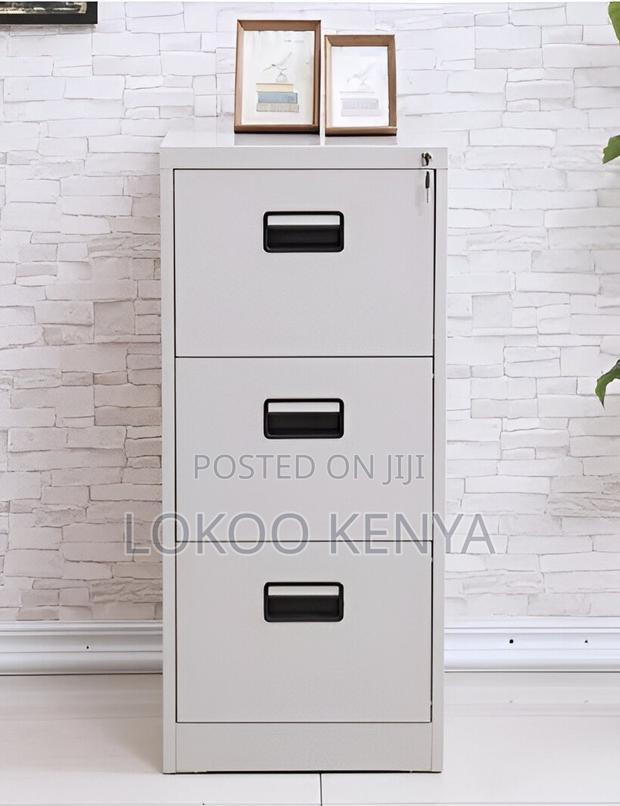 Office Cabinet : White Office Storage Unit With 3 Drawers - thumbnail 2