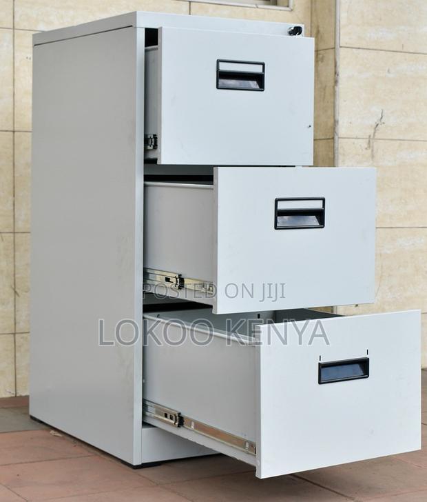 Office Cabinet : White Office Storage Unit With 3 Drawers - thumbnail 3