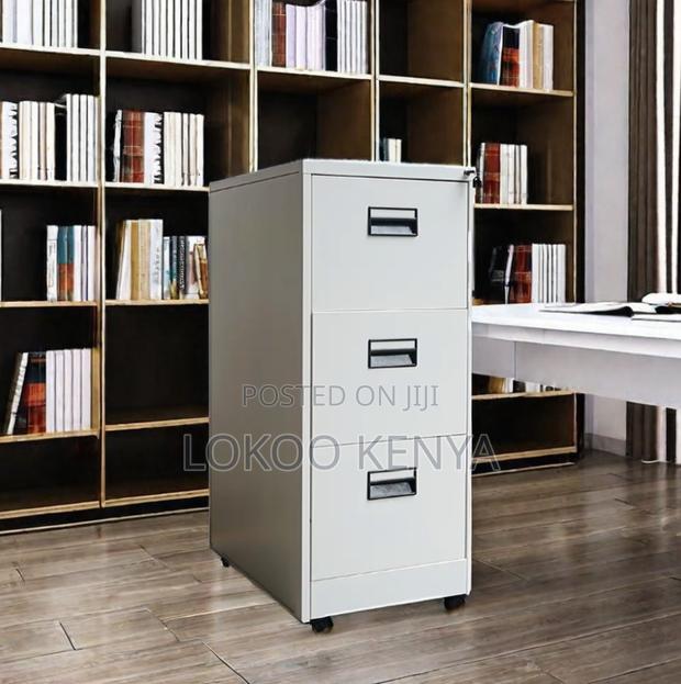 Office Cabinet : White Office Storage Unit With 3 Drawers - thumbnail 4