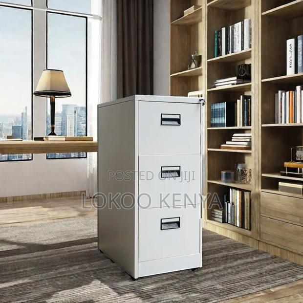 Office Cabinet : White Office Storage Unit With 3 Drawers - thumbnail 5