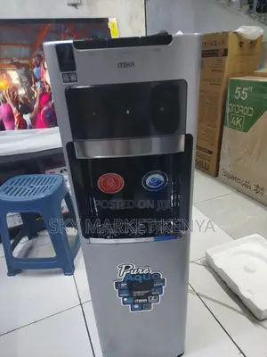 Mika Water Dispenser, Floor Standing Bottom Load, Black and Silver