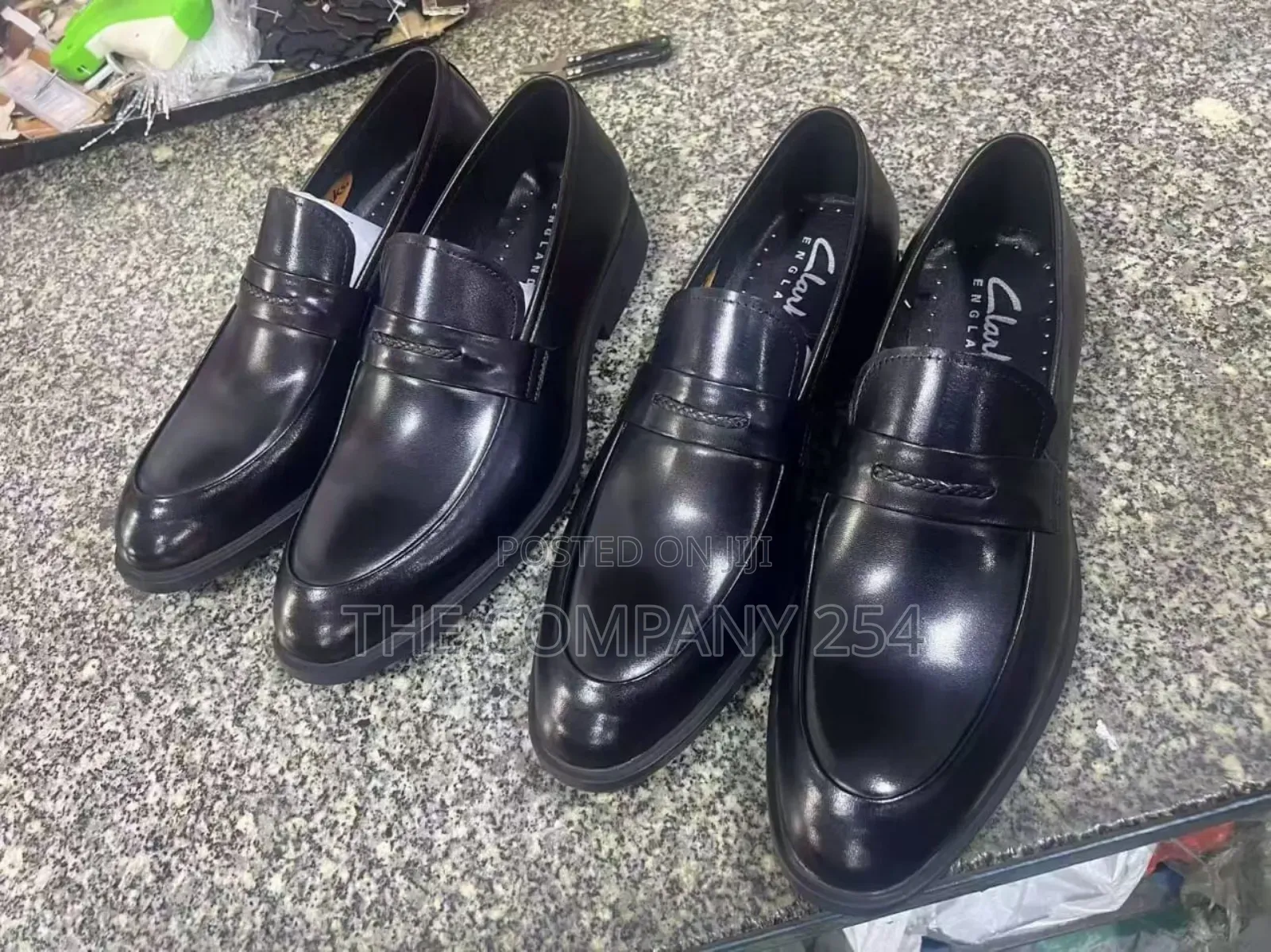 Quality Leather Laceless Slip on Clark Official Loafer Shoes