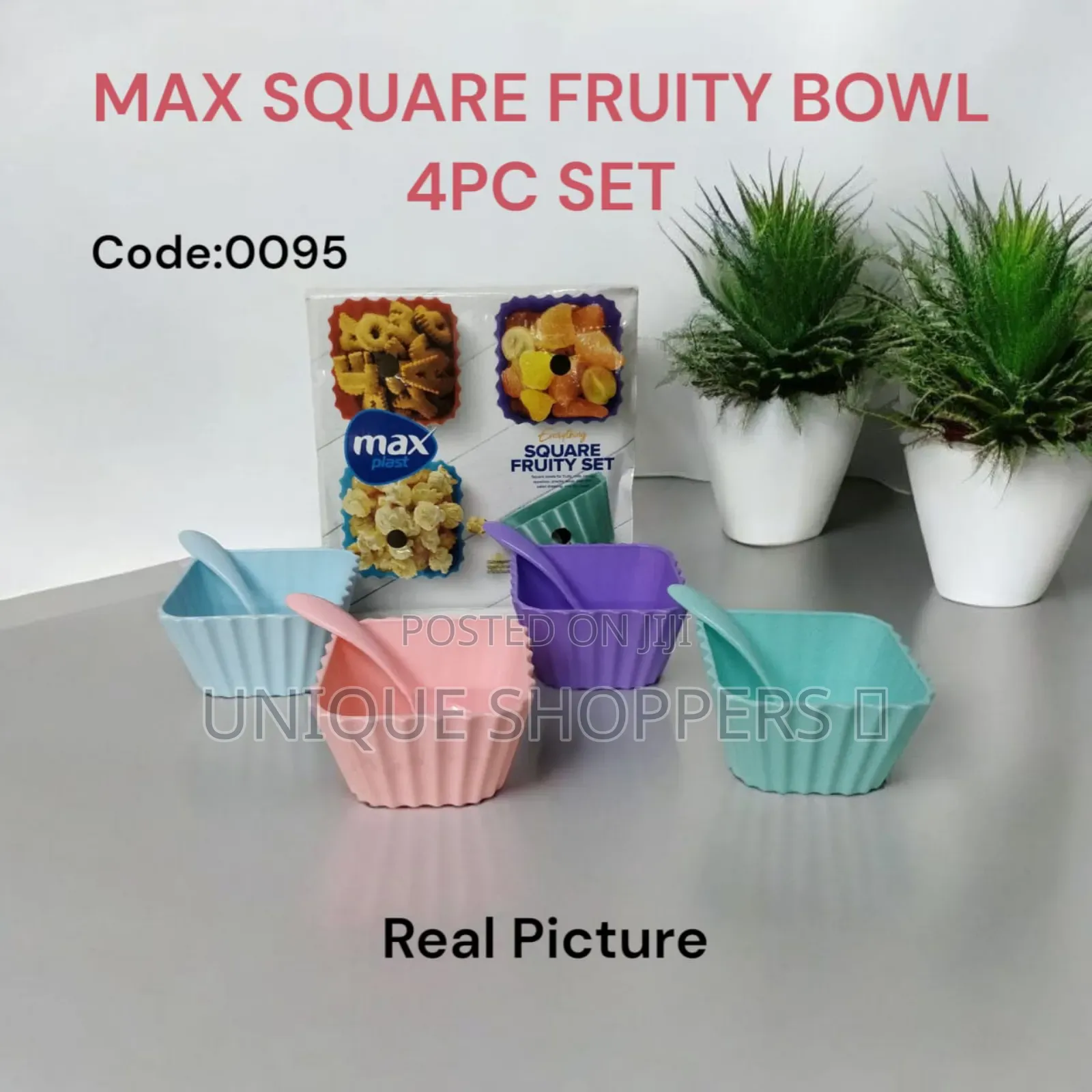 Code:0095*
Max Square Fruity Bowl 4pc Set