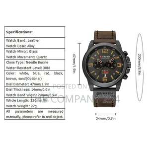 Curren 8314Date Display Quality Leather Strap Quartz Movement