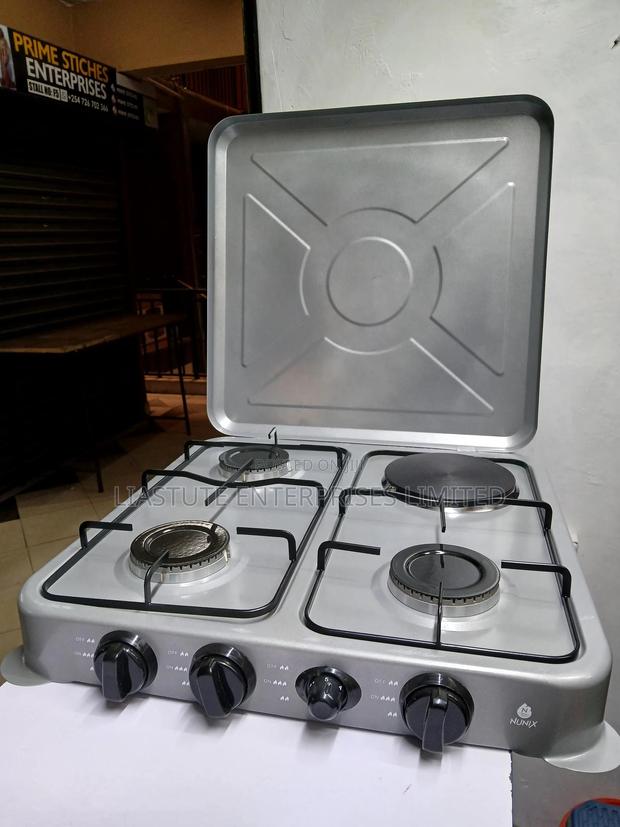 Nunix 3+1 Burner Tabletop Cooker – Gas + Electric Combo