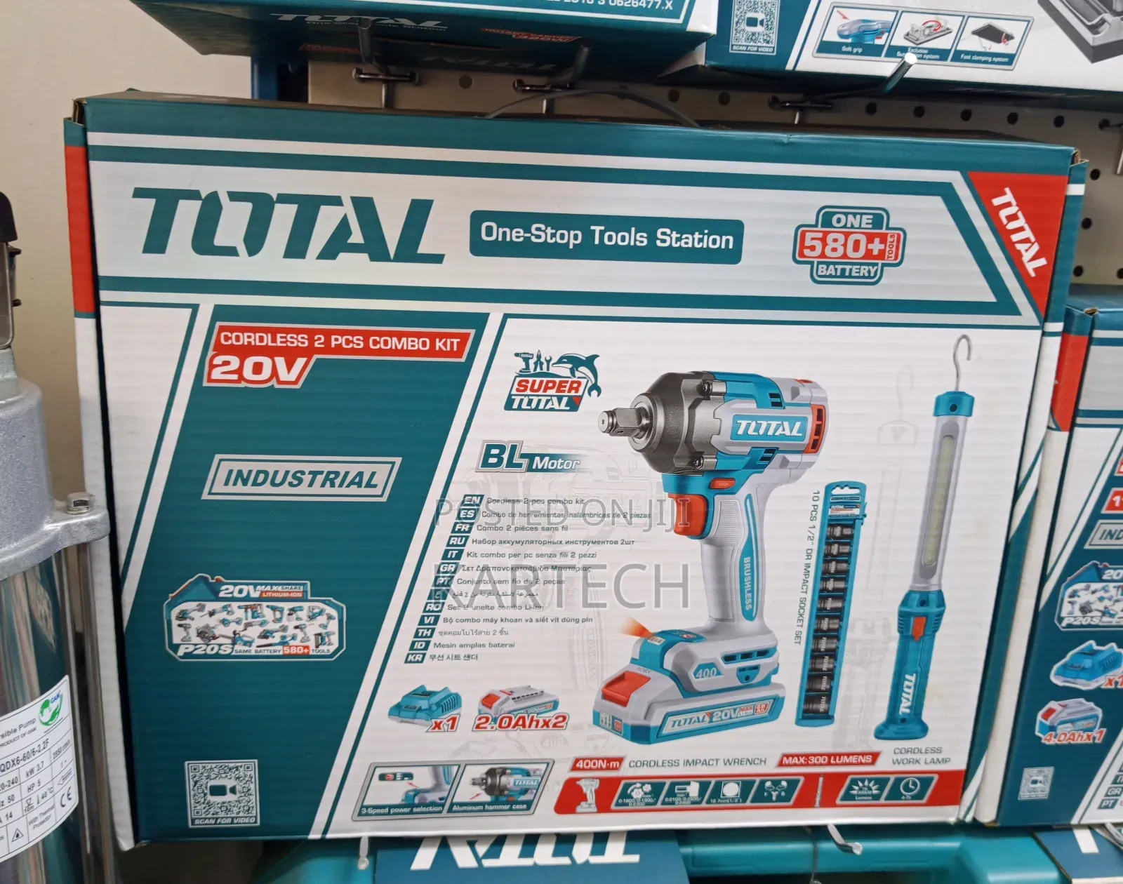 Total Cordless 2 PCS Combo Kit, 20v Brushless Impact Wrench