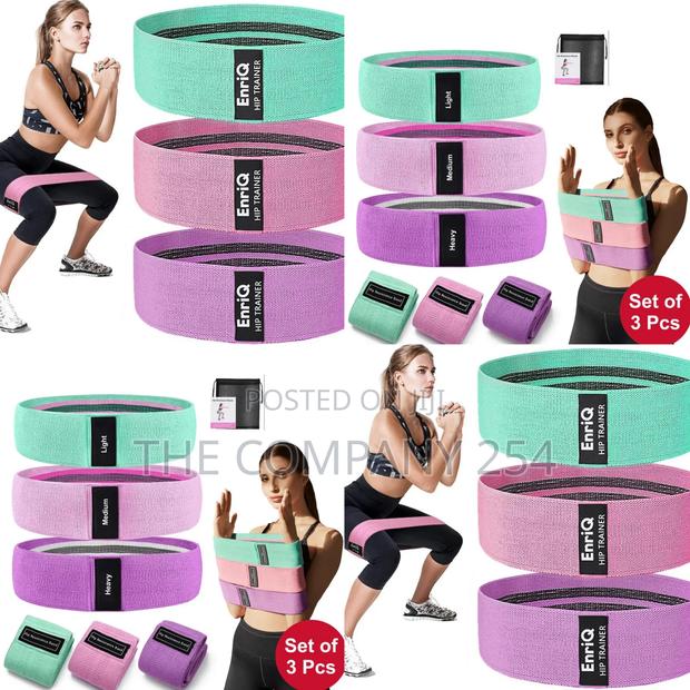 *Set Of 3 Resistance Bands For Legs And Butt.Exercise(Pink,Teal Green