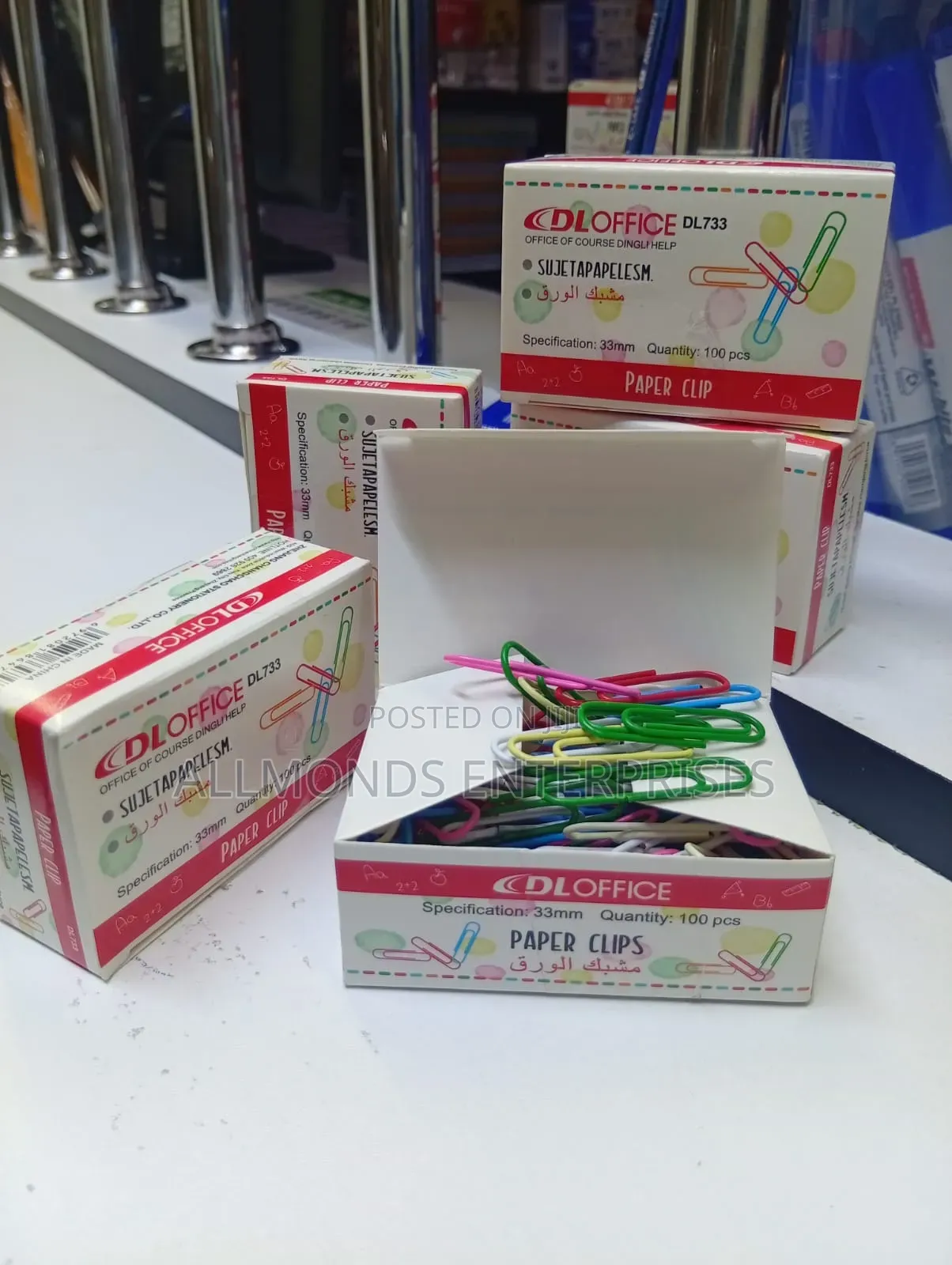 A Packet of Plastic Coloured Paper Clip 33mm - 100clips