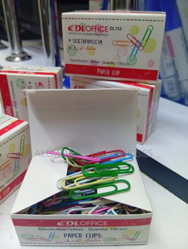 A Packet of Plastic Coloured Paper Clip 33mm - 100clips - main view