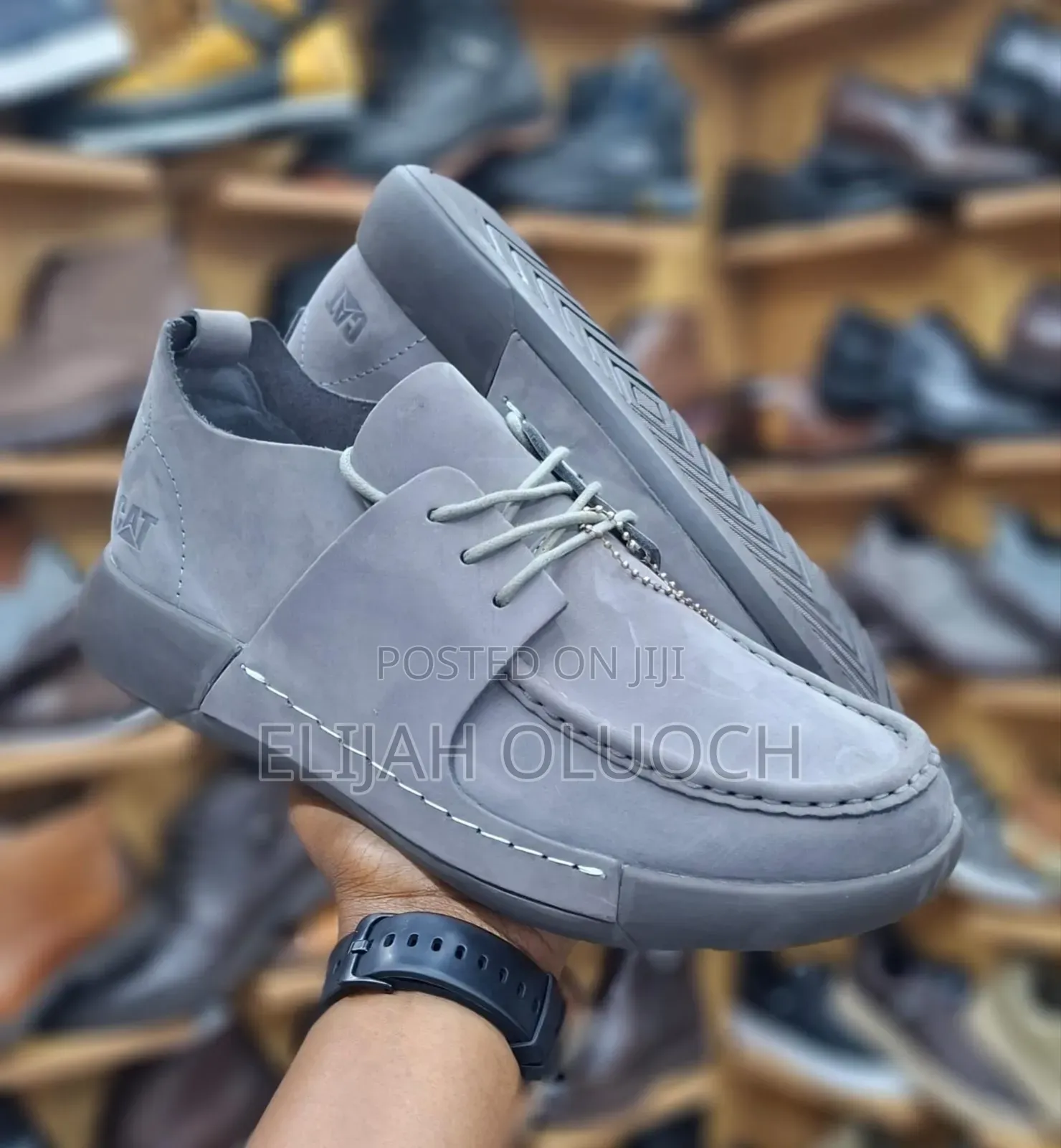 Ash Grey Caterpillar Casual Leather Shoes