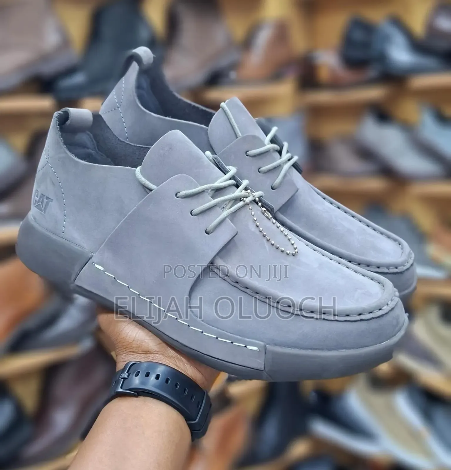 Ash Grey Caterpillar Casual Leather Shoes