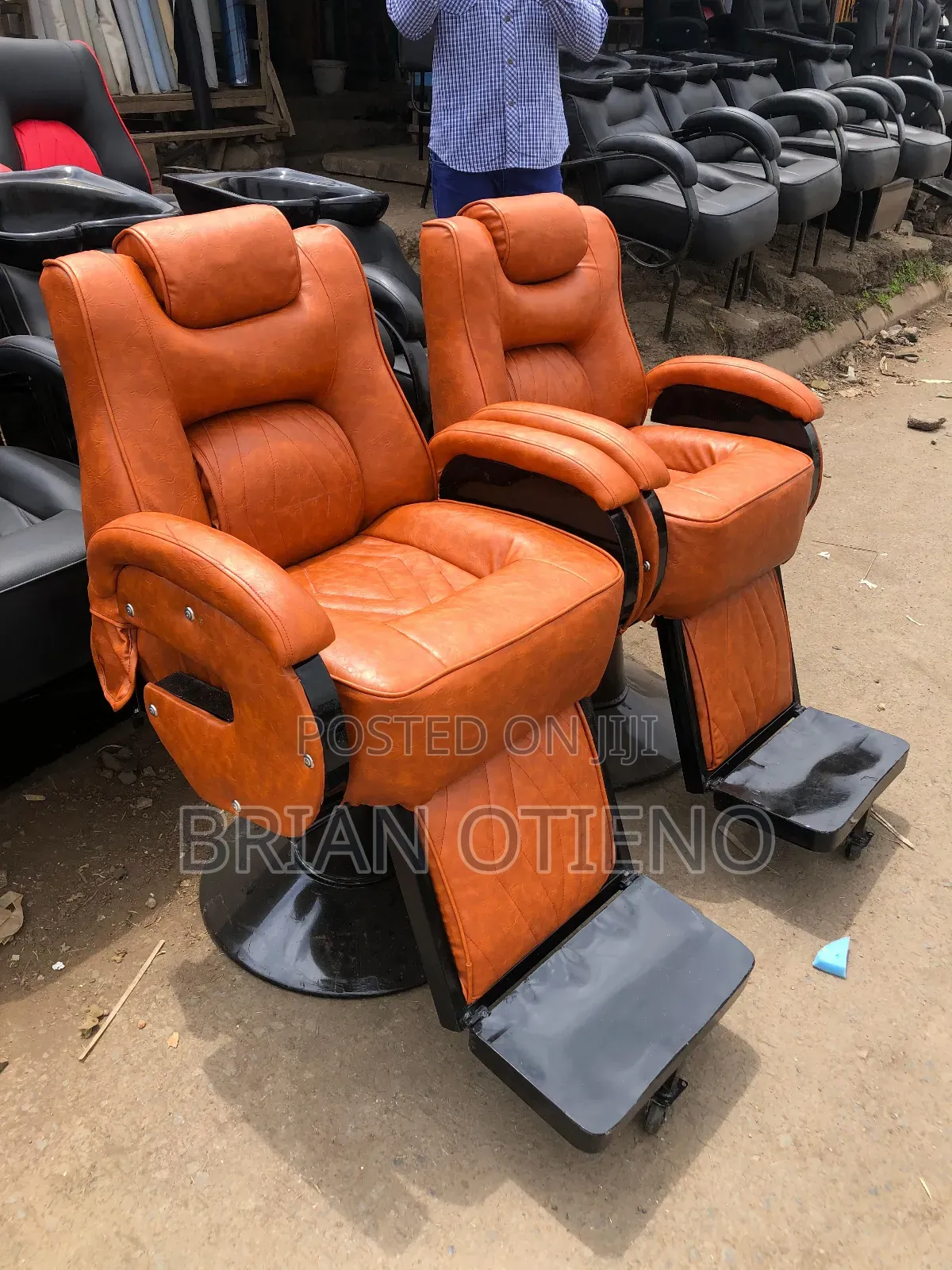 Modified Leather Kinyozi Chairs