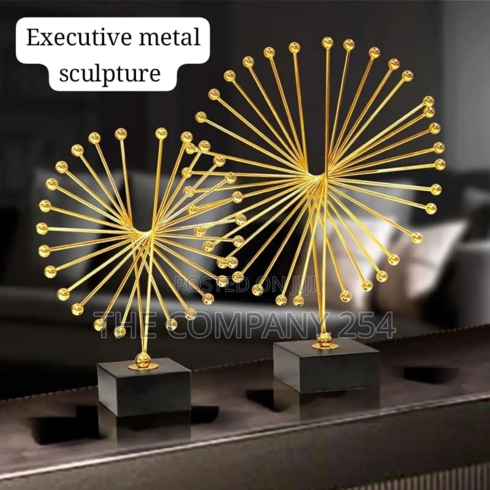 *Executive Metal Abstract Spiked Sculpture For Office And Living.