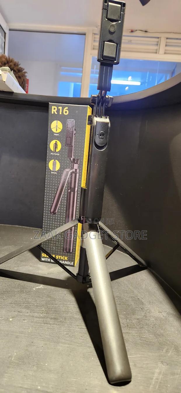 R16 Selfie Stick With Tripod Stand 360°Bluetooth Mobile-R16 - thumbnail 4
