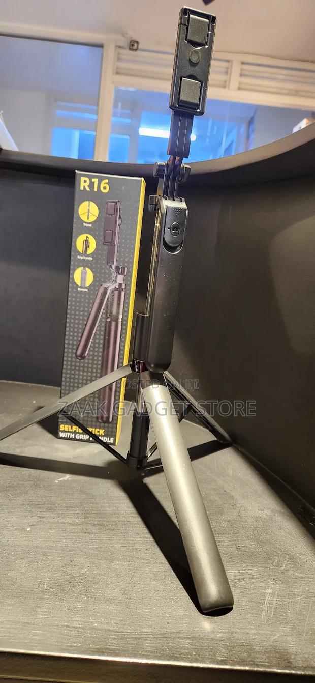 R16 Selfie Stick With Tripod Stand 360°Bluetooth Mobile-R16 - thumbnail 5