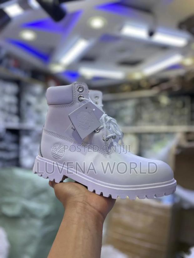 Pure White Timberland Boots - thumbnail 2