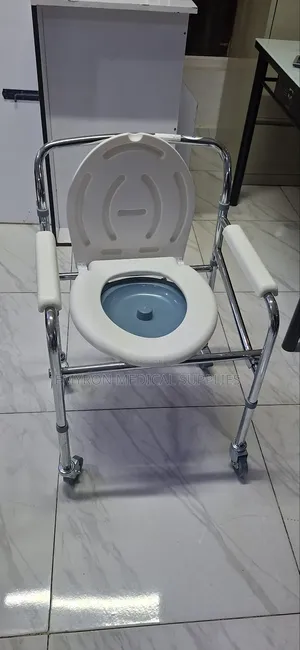 Foldable Commode Chair With Caster Wheels