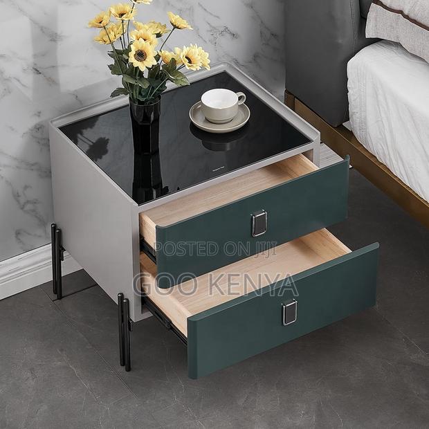 Home Bedside; Bedroom Wooden Bedside Unit With Two Drawers - thumbnail 3