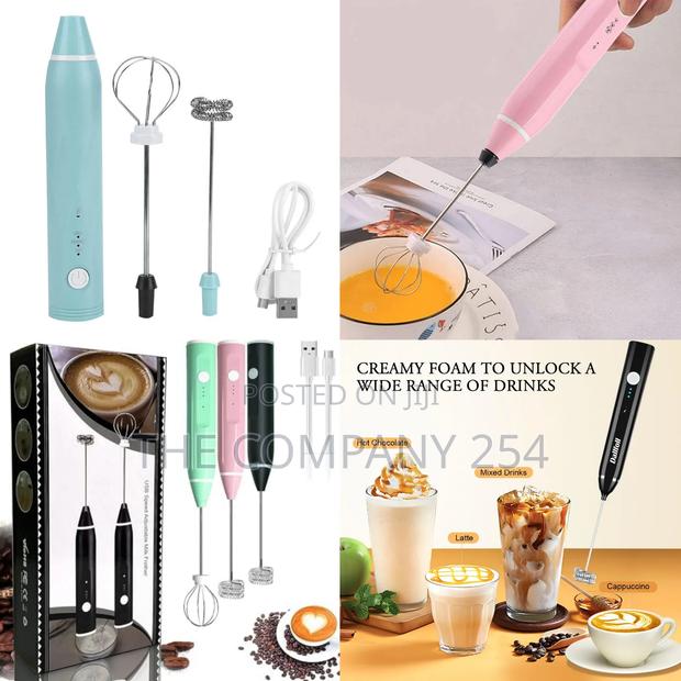Electric Milk Frother, Rechargeable Hand-Held Stiring Mesh